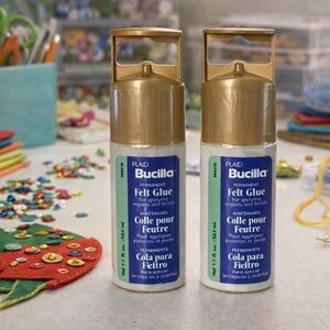 New Plaid Bucilla Permanent Felt Glue | Craft Adhesive | Set | 1.1 fl oz Sealed